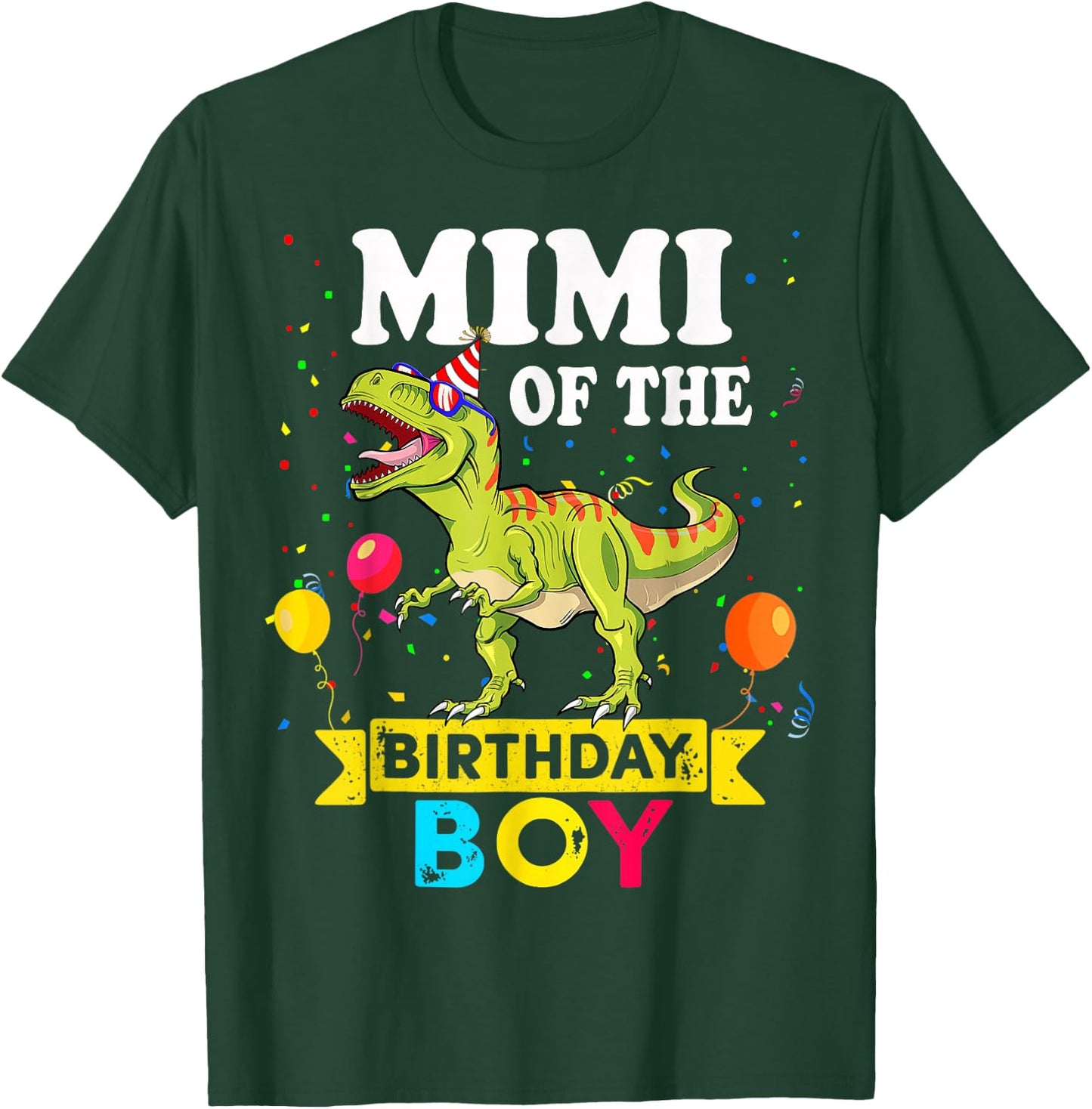 Mimi Of The Birthday Boy Dinosaur T-Rex Matching Family T-Shirt - T-Shirt | Forest