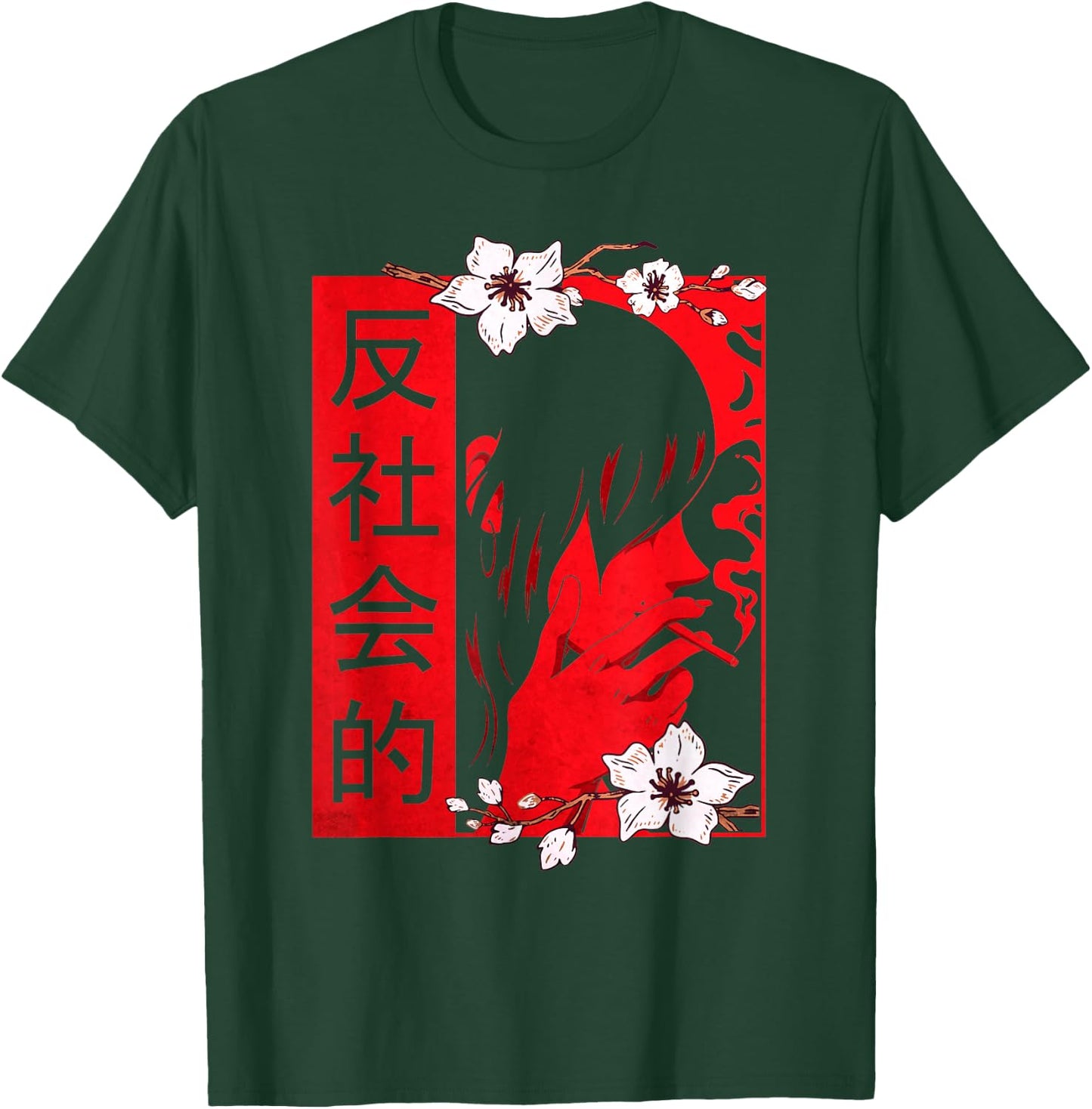 Soft Grunge Aesthetic Antisocial Sad Anime Girl Harajuku T-Shirt - T-Shirt | Forest