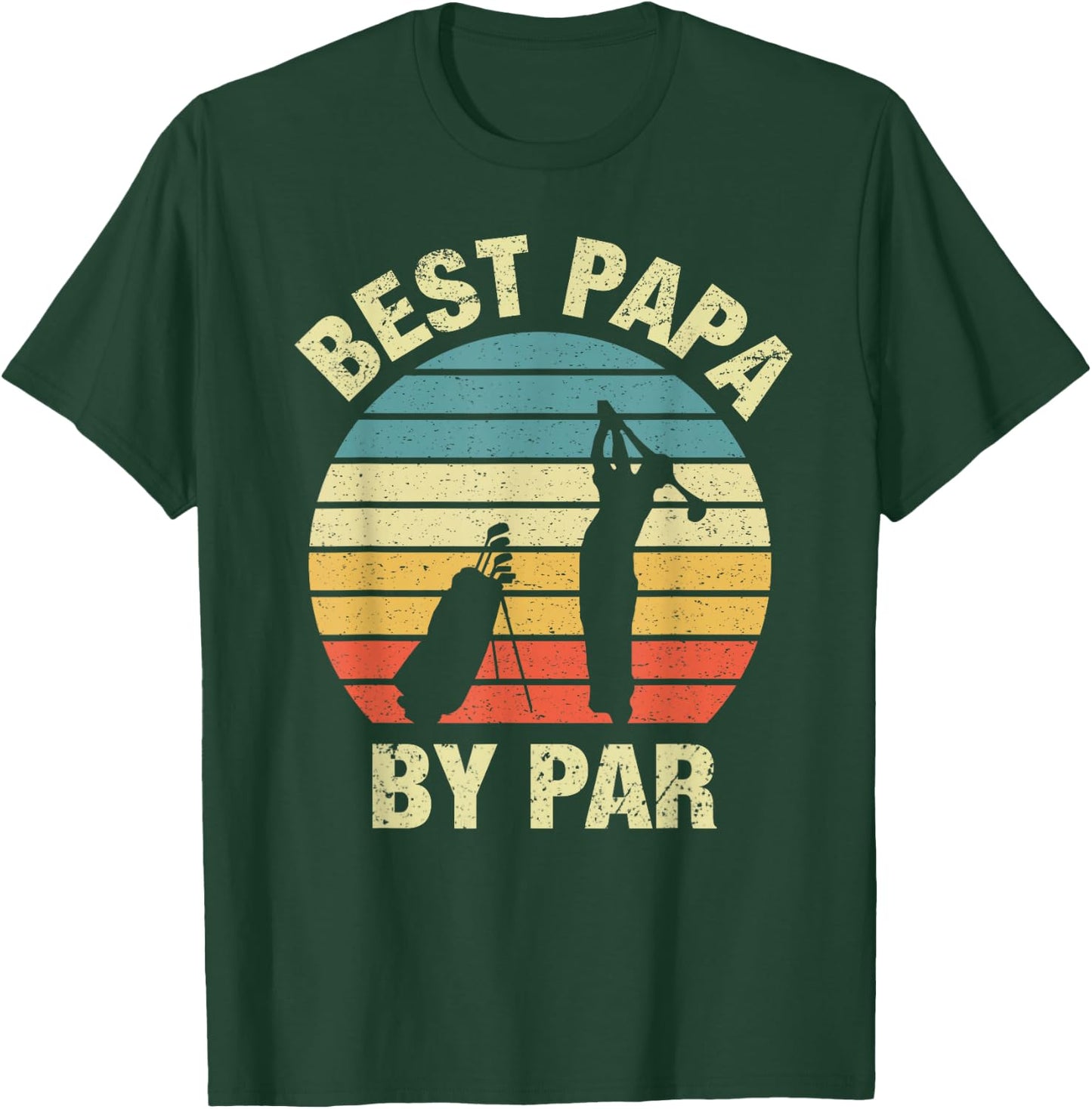 Vintage Best Papa By Par Father's Day Golfing T-Shirt - T-Shirt | Forest