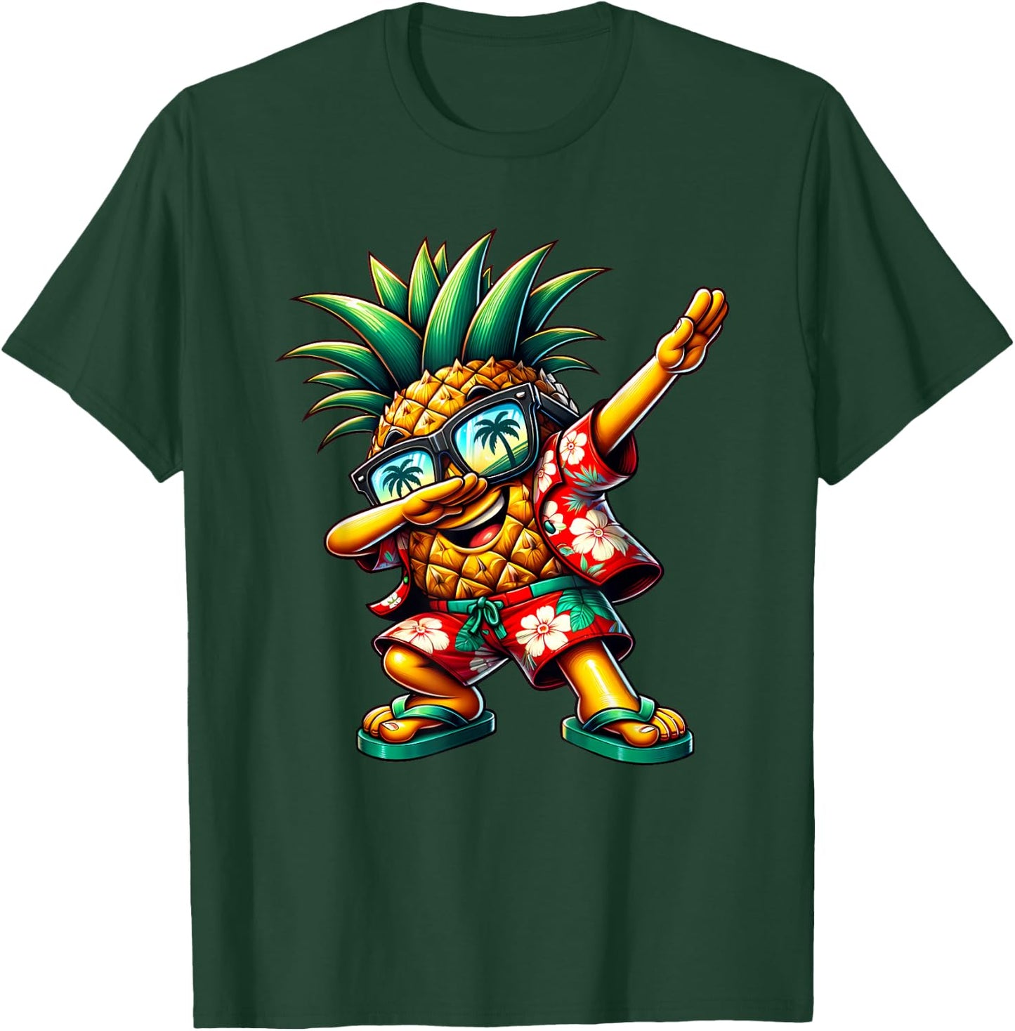 Dabbing Pineapple Sunglasses Aloha Beaches Hawaii T-Shirt - T-Shirt | Forest