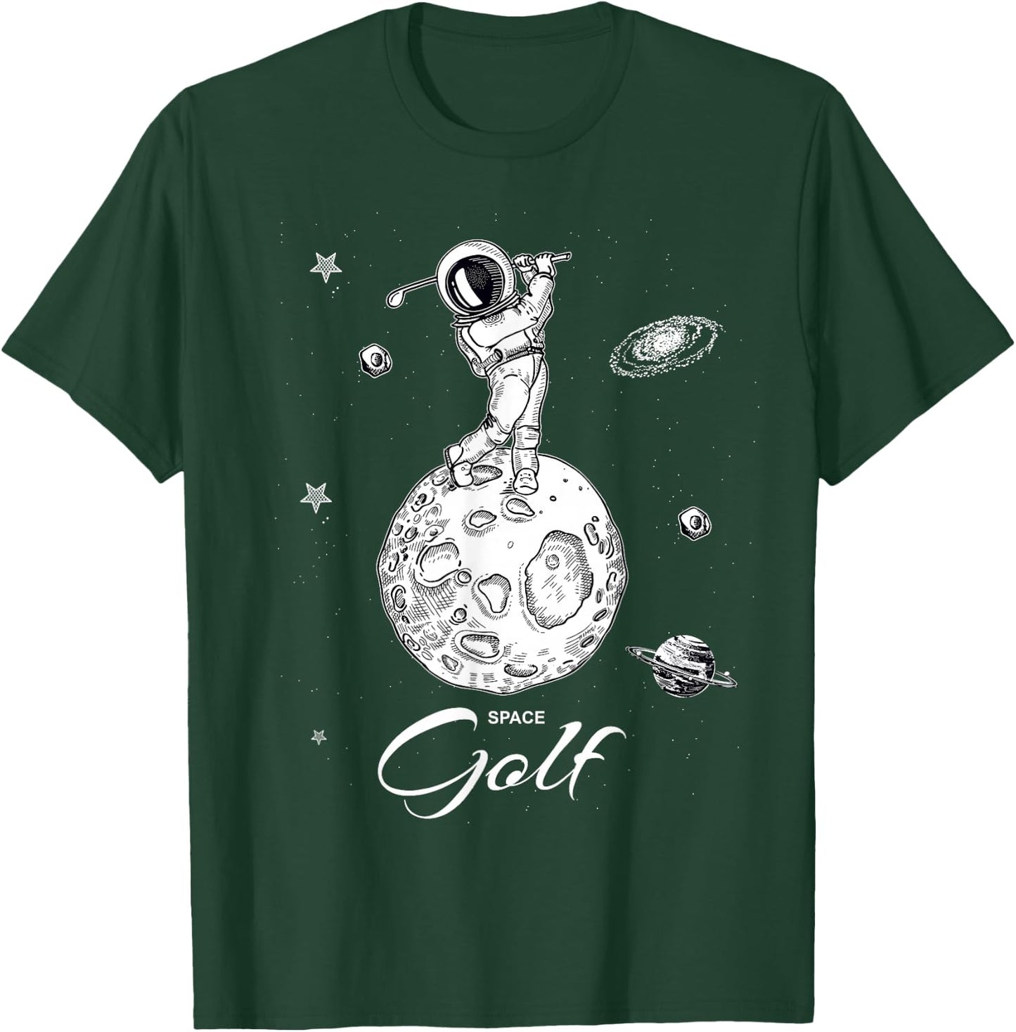 Cool Astronaut Novelty Play Golf Graphic & Cool Designs T-Shirt - T-Shirt | Forest