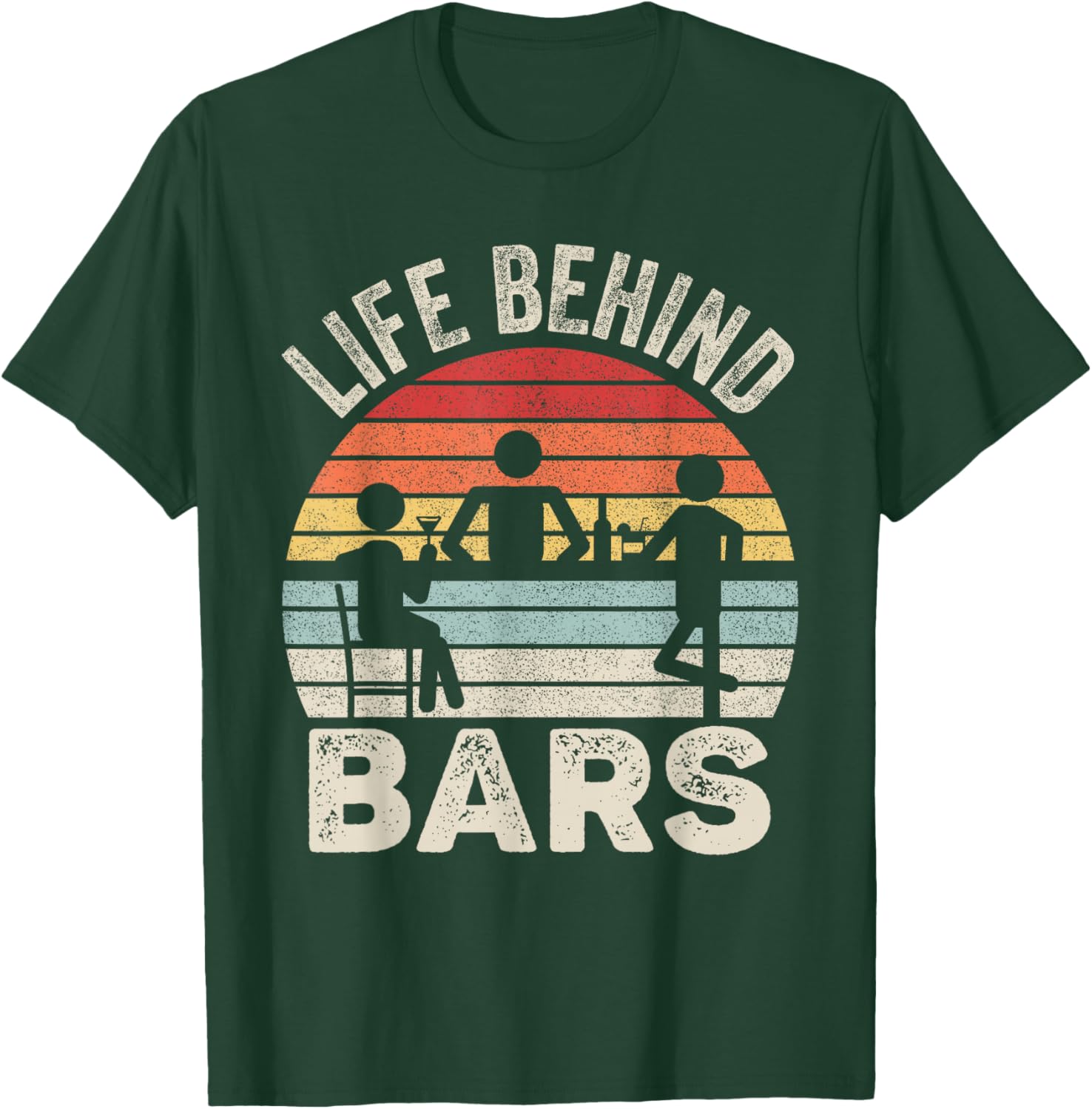 Vintage Retro Life Behind Bars Bartender T-Shirt - T-Shirt | Forest