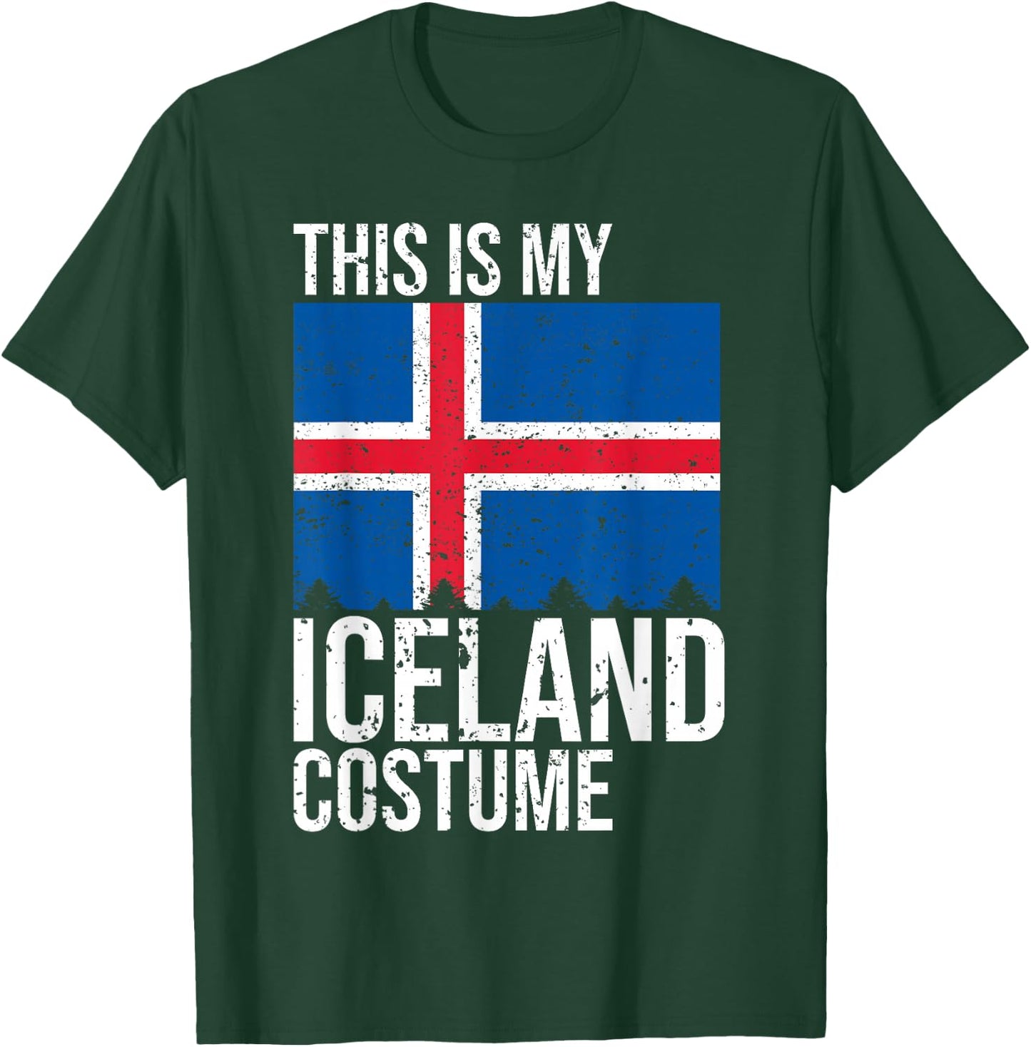 Vintage This Is My Iceland Flag Costume for Halloween T-Shirt - T-Shirt | Forest