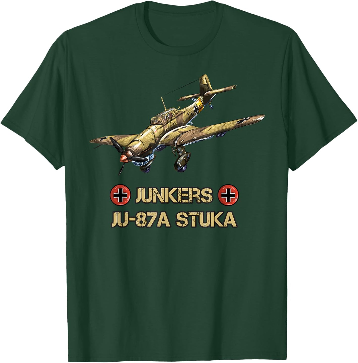 Aircraft Junkers JU-87A German Fighter Bomber T-Shirt - T-Shirt | Forest
