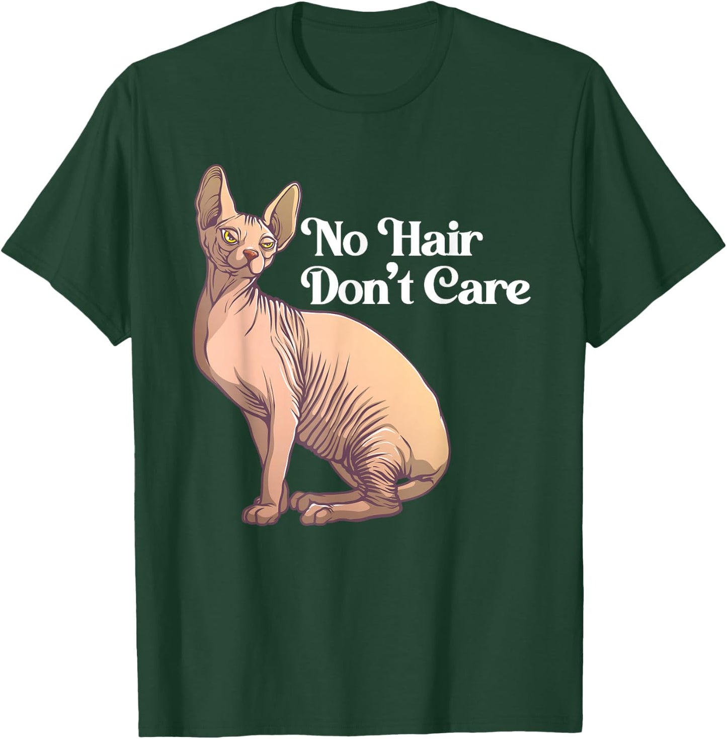 Funny Sphynx Cat Art Women Hairless Cat Lover Pet T-Shirt - T-Shirt | Forest