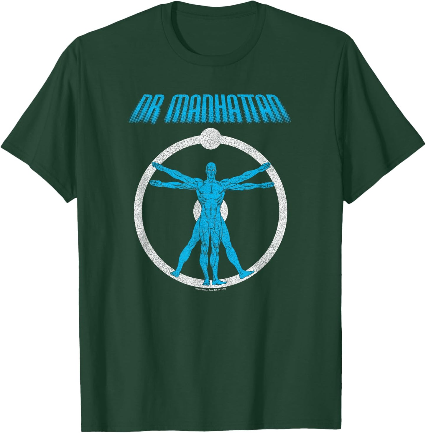 DC Comics Watchmen Dr. Manhattan Anatomy - Women's & Adult - Blue - Short Sleeve - - Classic Fit - 100% Polyester - Superhero T-Shirt - T-Shirt | Forest