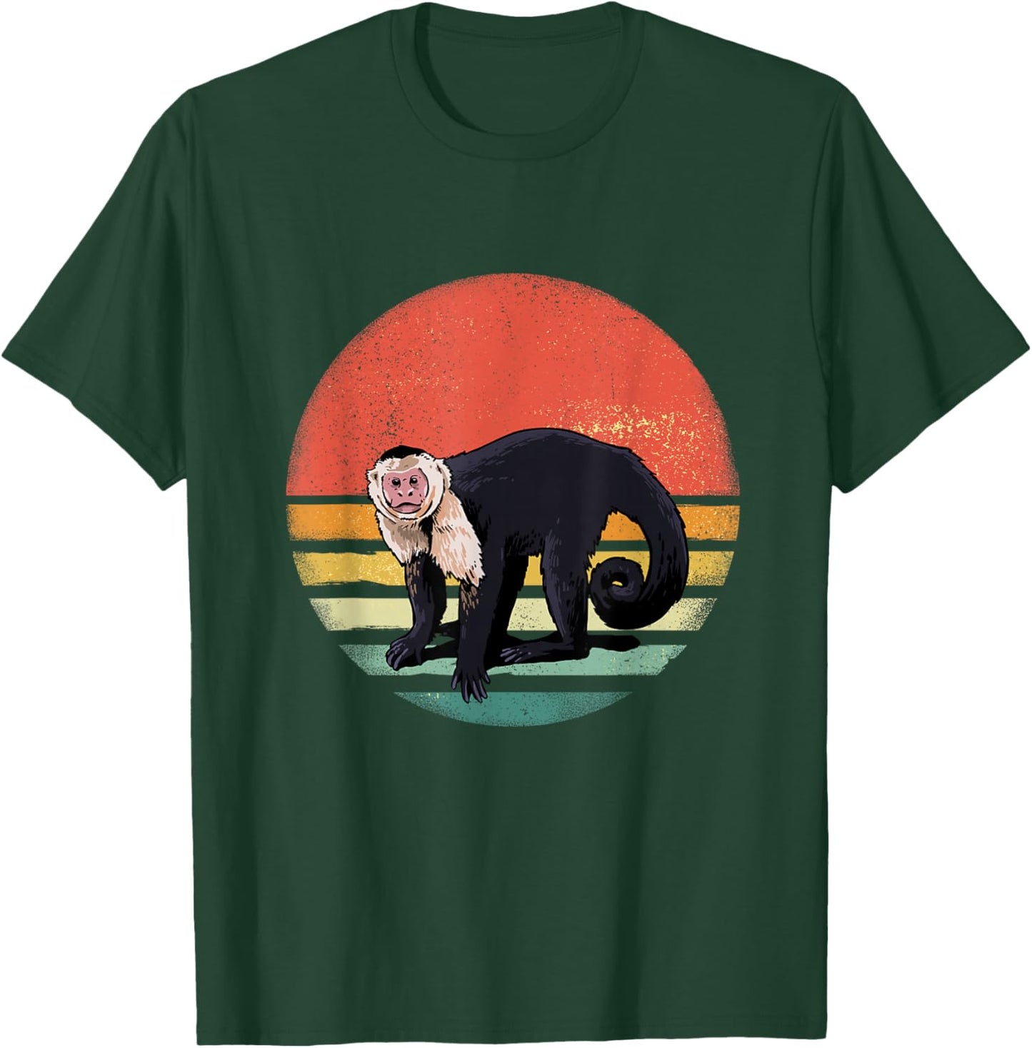 Retro Capuchin Monkey Primate Wildlife Zoology Wild Animal T-Shirt - T-Shirt | Forest
