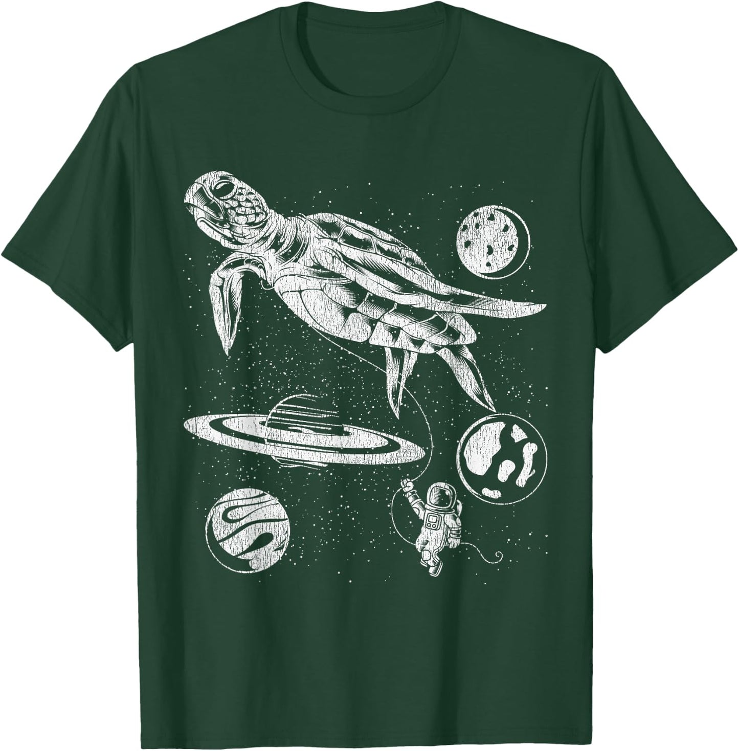 Space Turtle Space Universe Planets Astronaut T-Shirt - T-Shirt | Forest