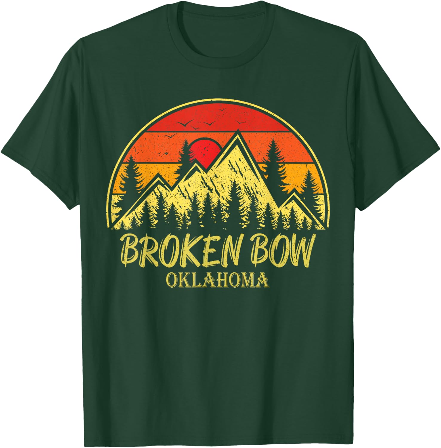 Vintage Broken Bow Oklahoma OK Mountains Hiking Souvenir T-Shirt - T-Shirt | Forest