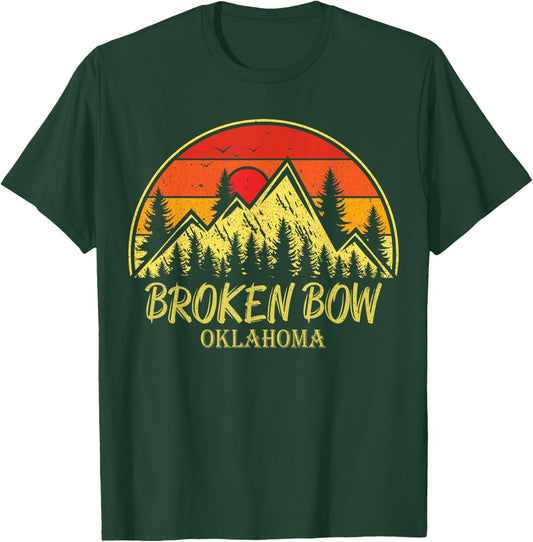 Vintage Broken Bow Oklahoma OK Mountains Hiking Souvenir T-Shirt - T-Shirt | Forest