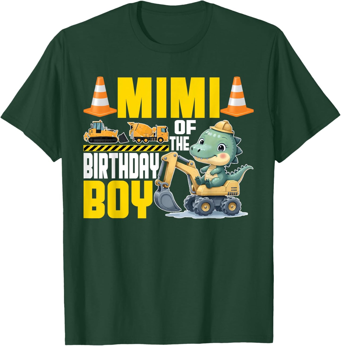 Mimi Of The Birthday Boy Construction Worker Birthday T-Shirt - T-Shirt | Forest