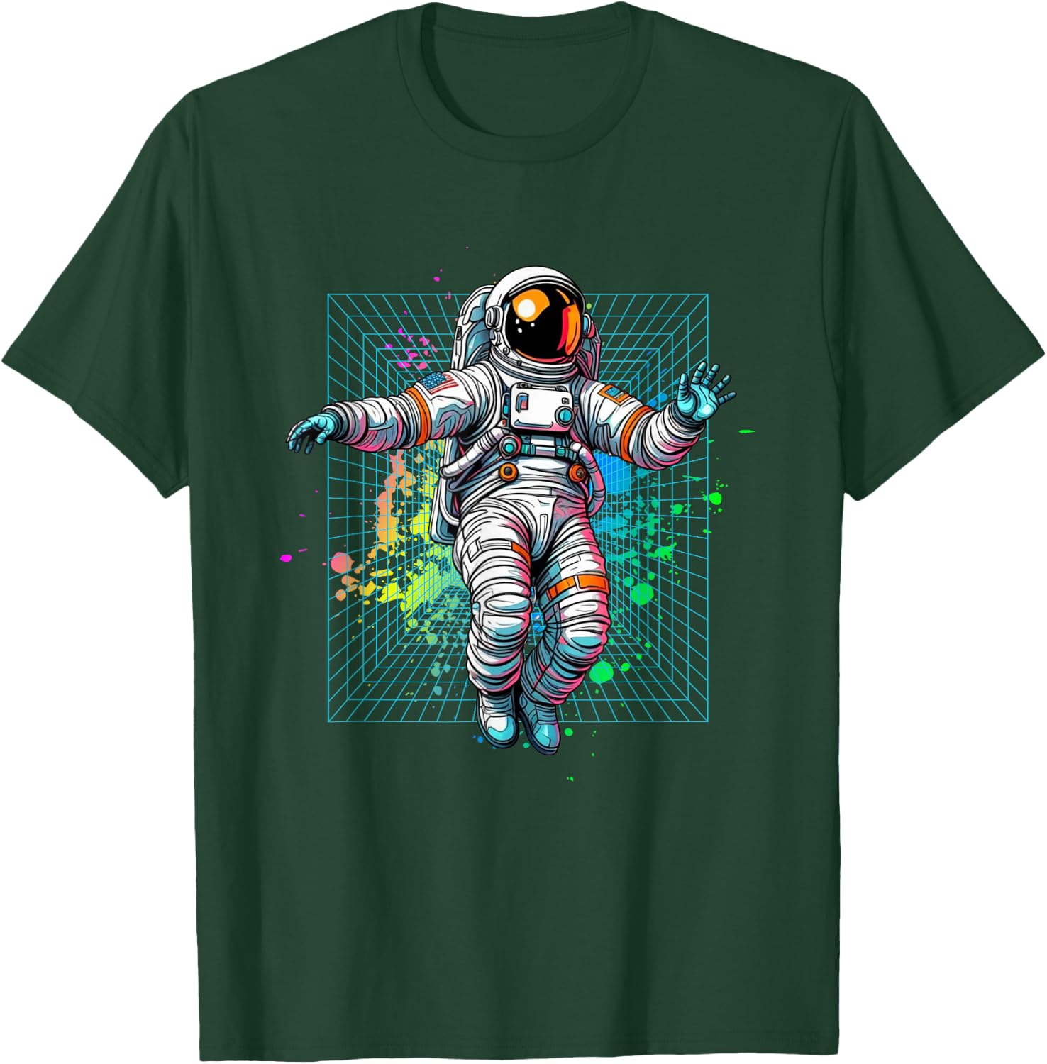 Astronaut Floating in Space Galaxy Graphic T-Shirt - T-Shirt | Forest