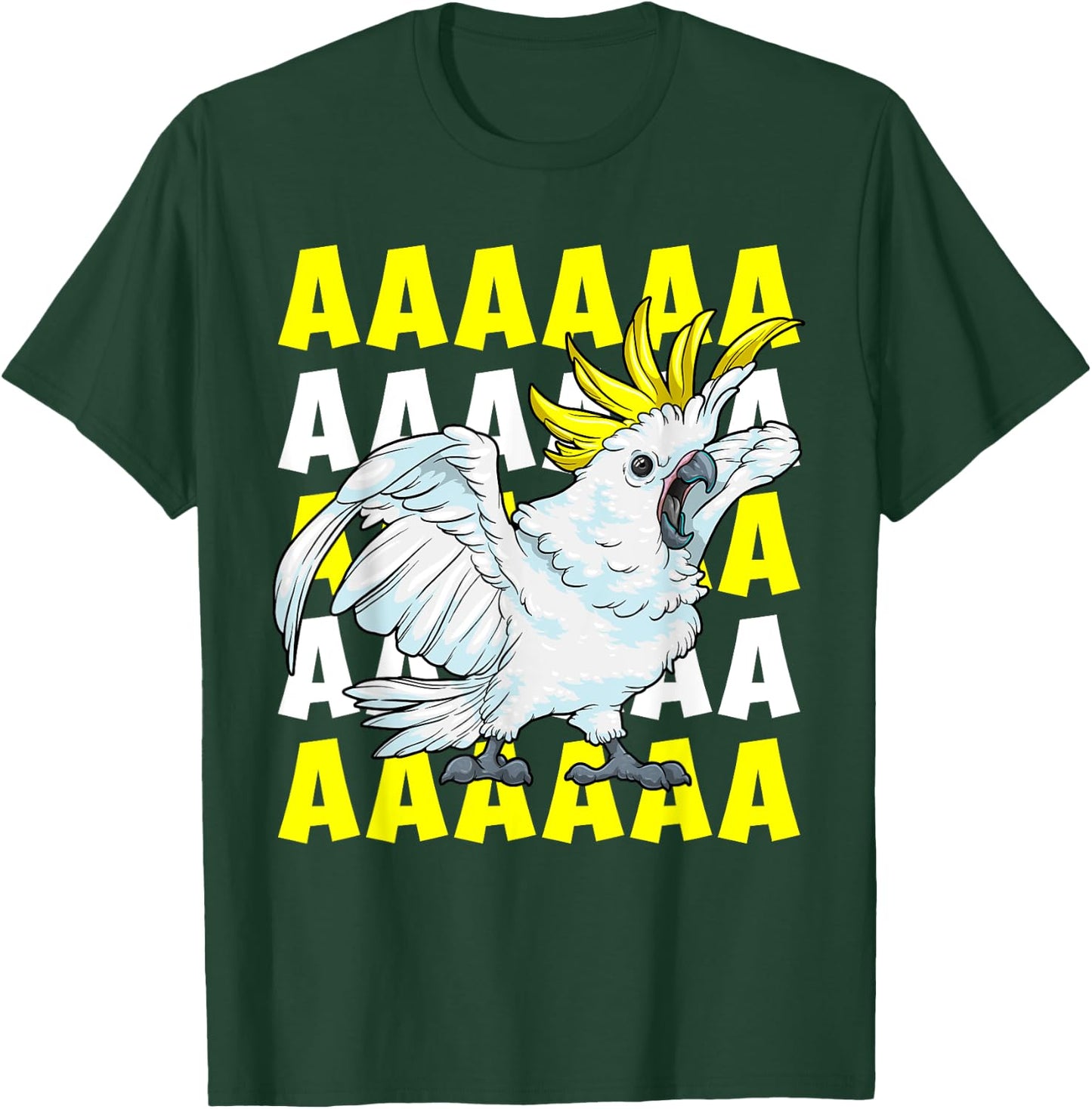 Screaming Cockatoo Umbrella Bird Memory Funny Parrot T-Shirt - T-Shirt | Forest