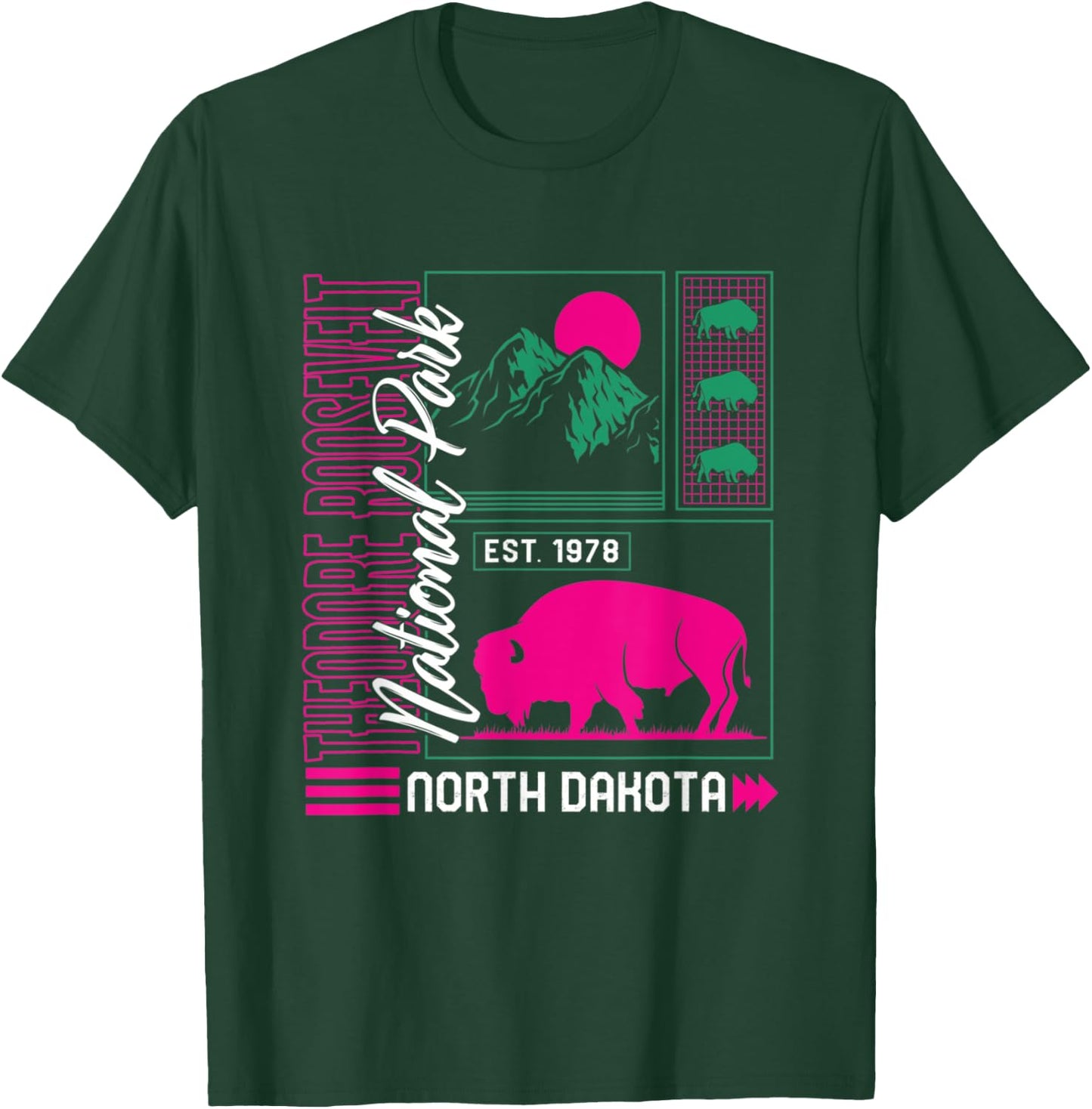 Theodore Roosevelt National Park North Dakota Hiker Souvenir T-Shirt - T-Shirt | Forest