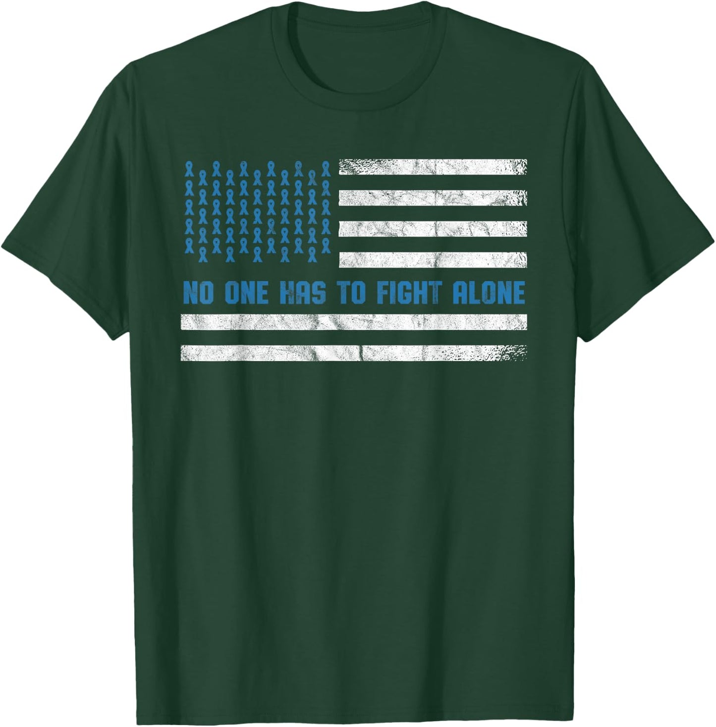 Diabetes Awareness No One Has To Fight Alone American Flag T-Shirt - T-Shirt | Forest