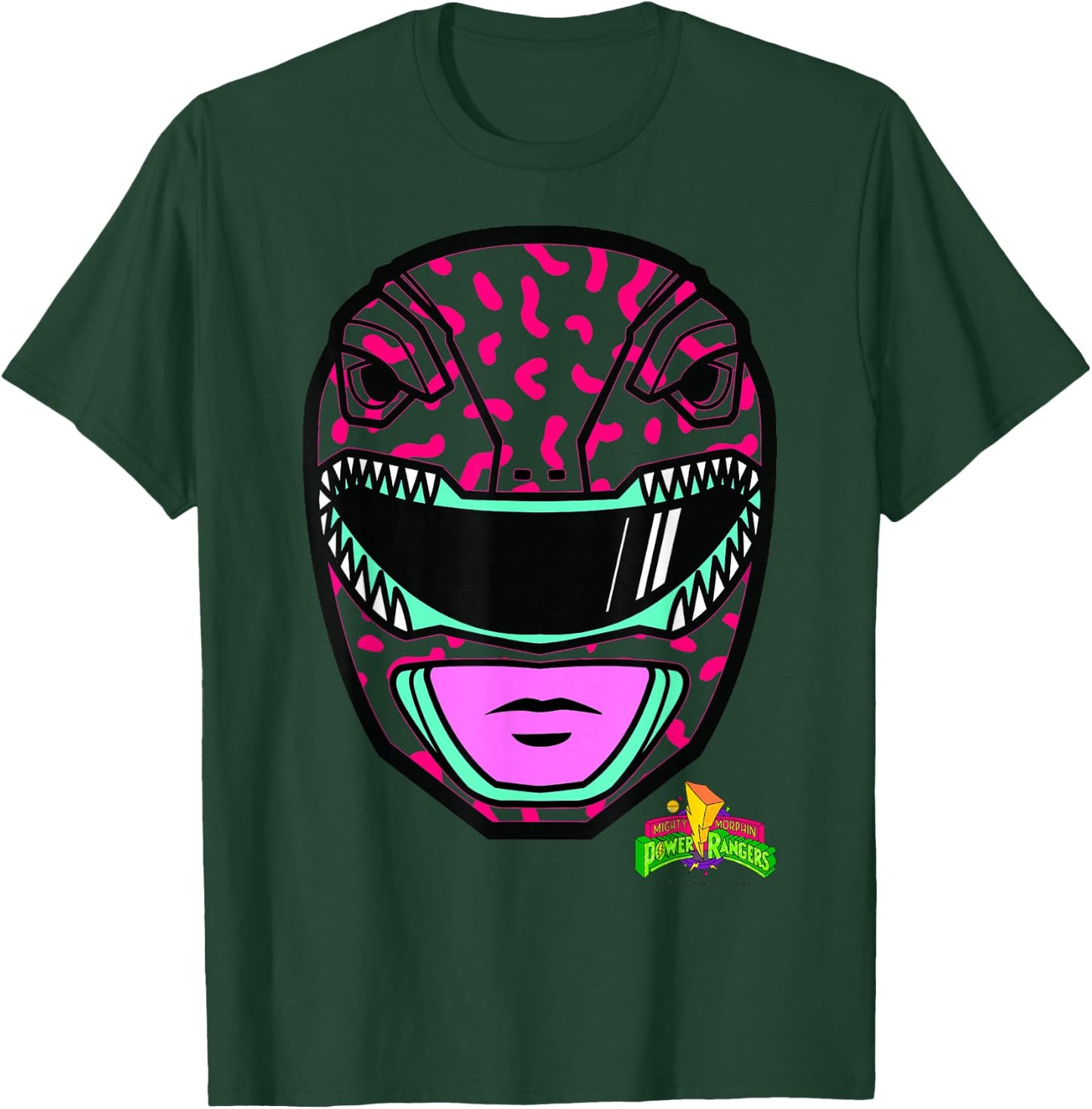 Power Rangers Red Ranger Retro Print Big Face T-Shirt - T-Shirt | Forest