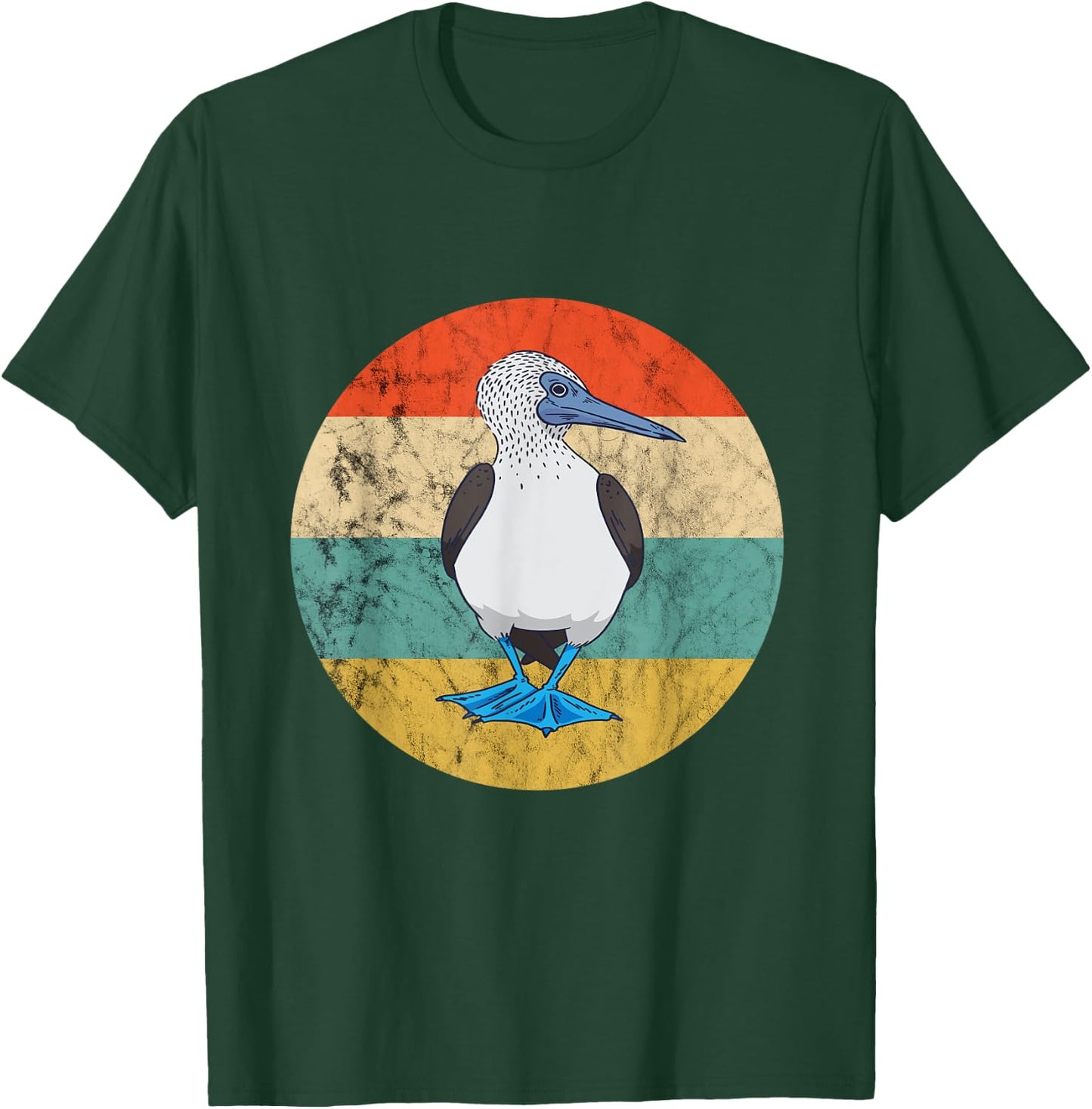 Blue Footed Boobies Retro Vintage Sunset Tropical Sea Bird T-Shirt - T-Shirt | Forest