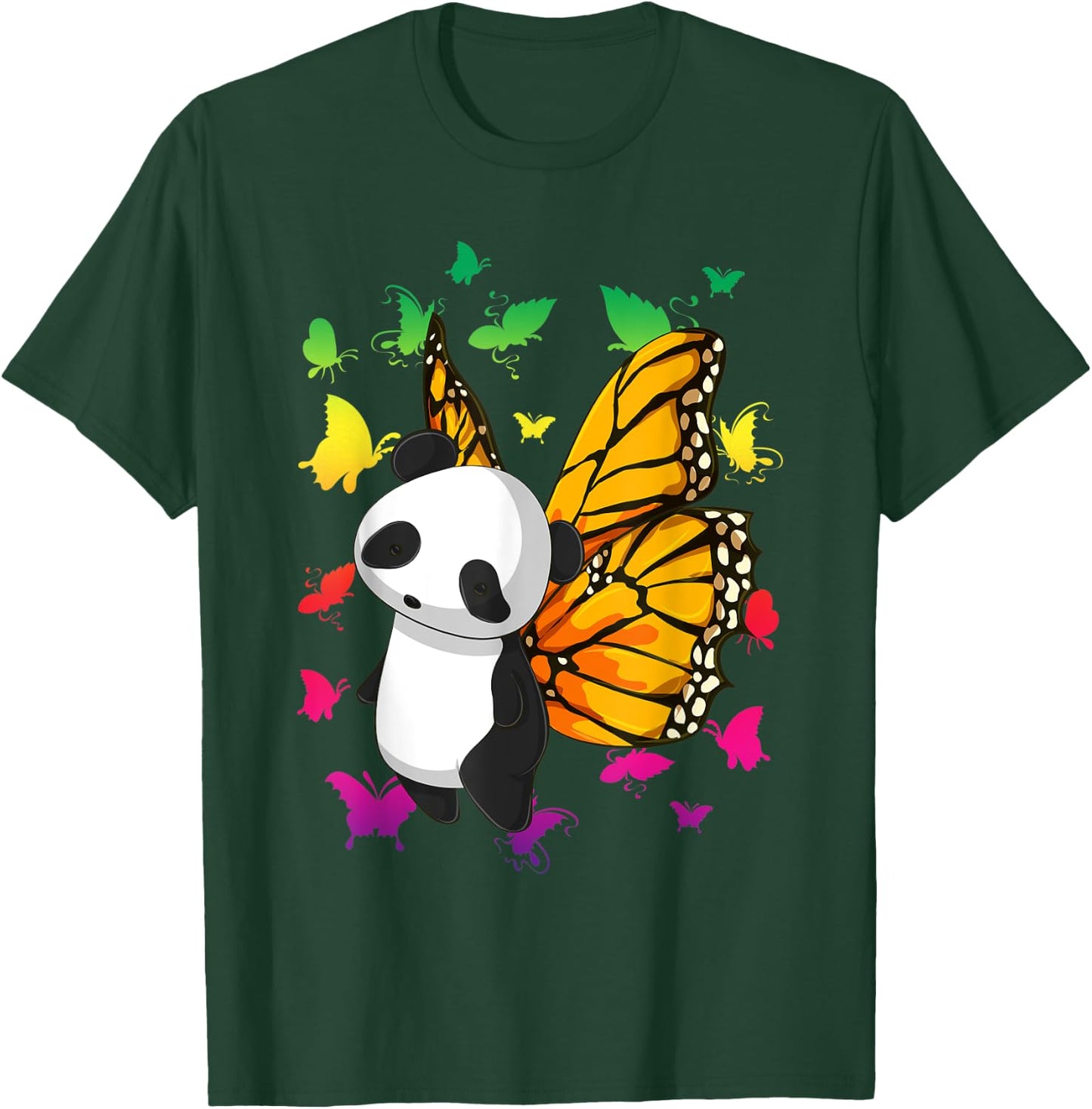 Fantasy Colorful Butterfly Panda Bear Cute Animal Panda T-Shirt - T-Shirt | Forest