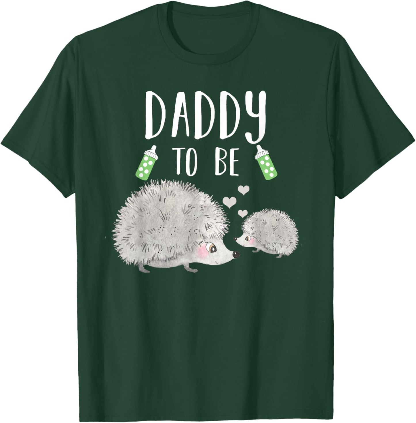 Daddy To Be Hedgehog Baby Shower Cute Woodland Animal T-Shirt - T-Shirt | Forest