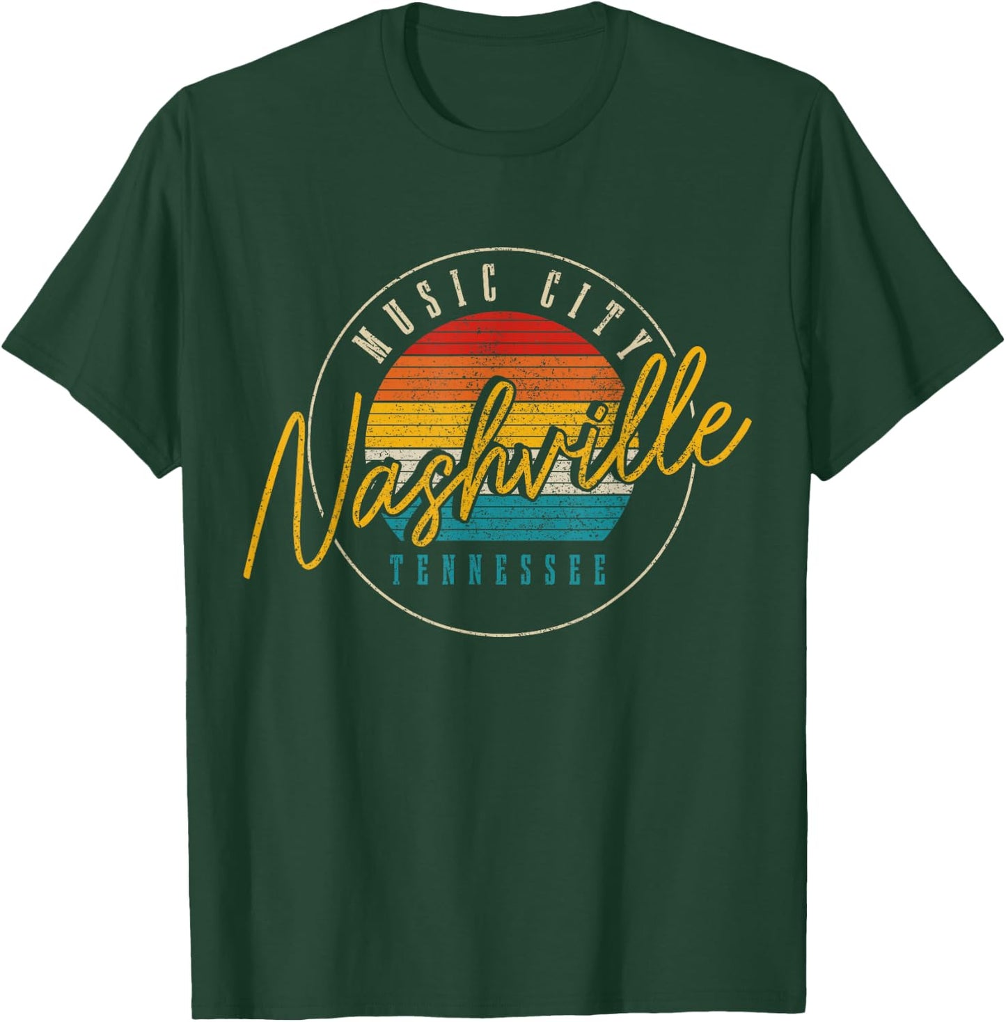 Nashville Tennessee Country Music City Gift Vintage T-Shirt - T-Shirt | Forest