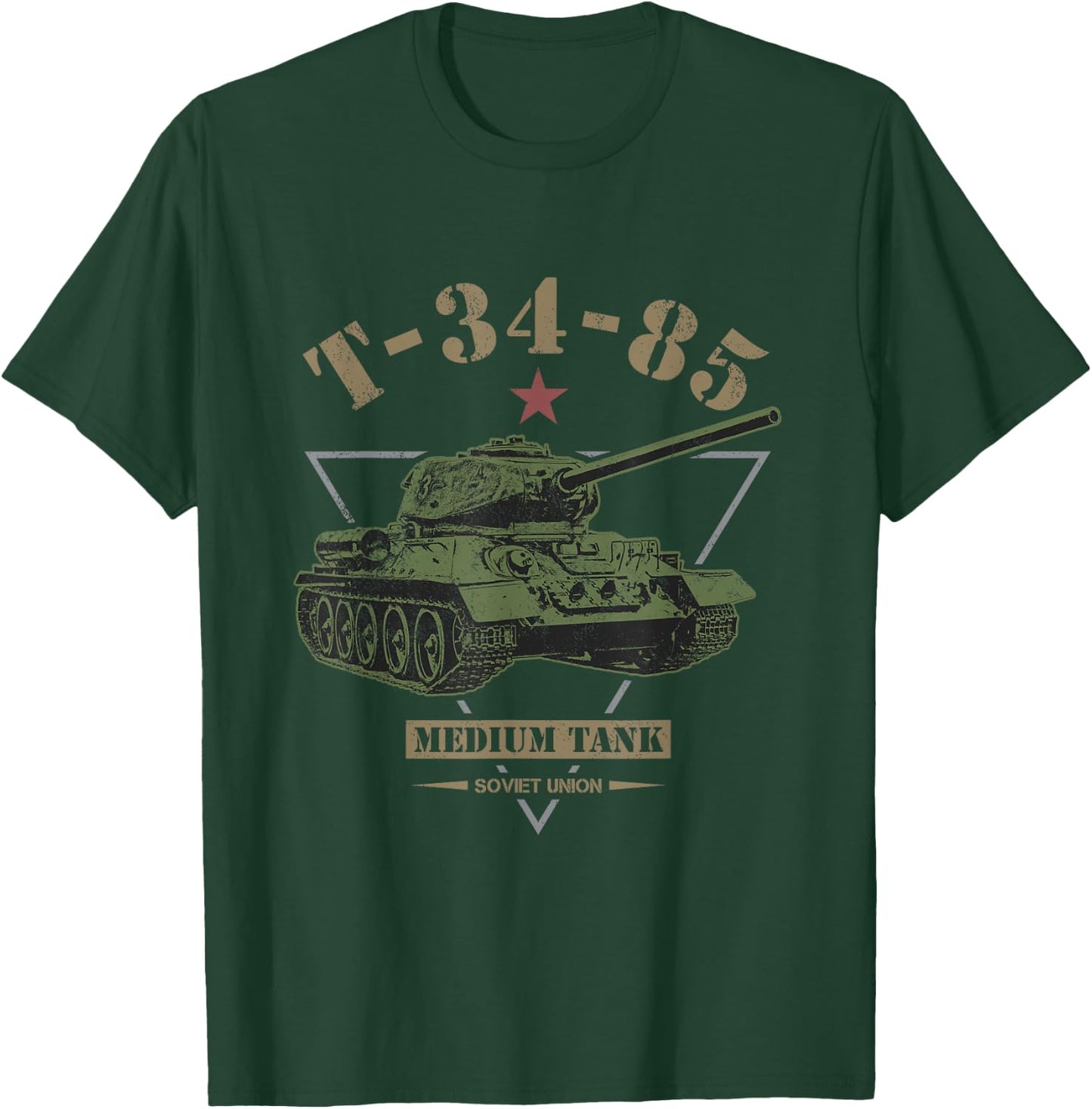 T-34-85 Soviet Tank T-Shirt - T-Shirt | Forest