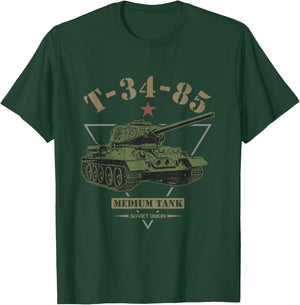 T-34-85 Soviet Tank T-Shirt - T-Shirt | Forest