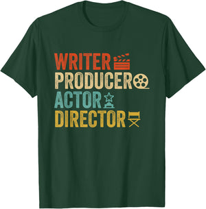 Writer Producer Actor Director Retro Film Filmmaking T-Shirt - T-Shirt | Forest