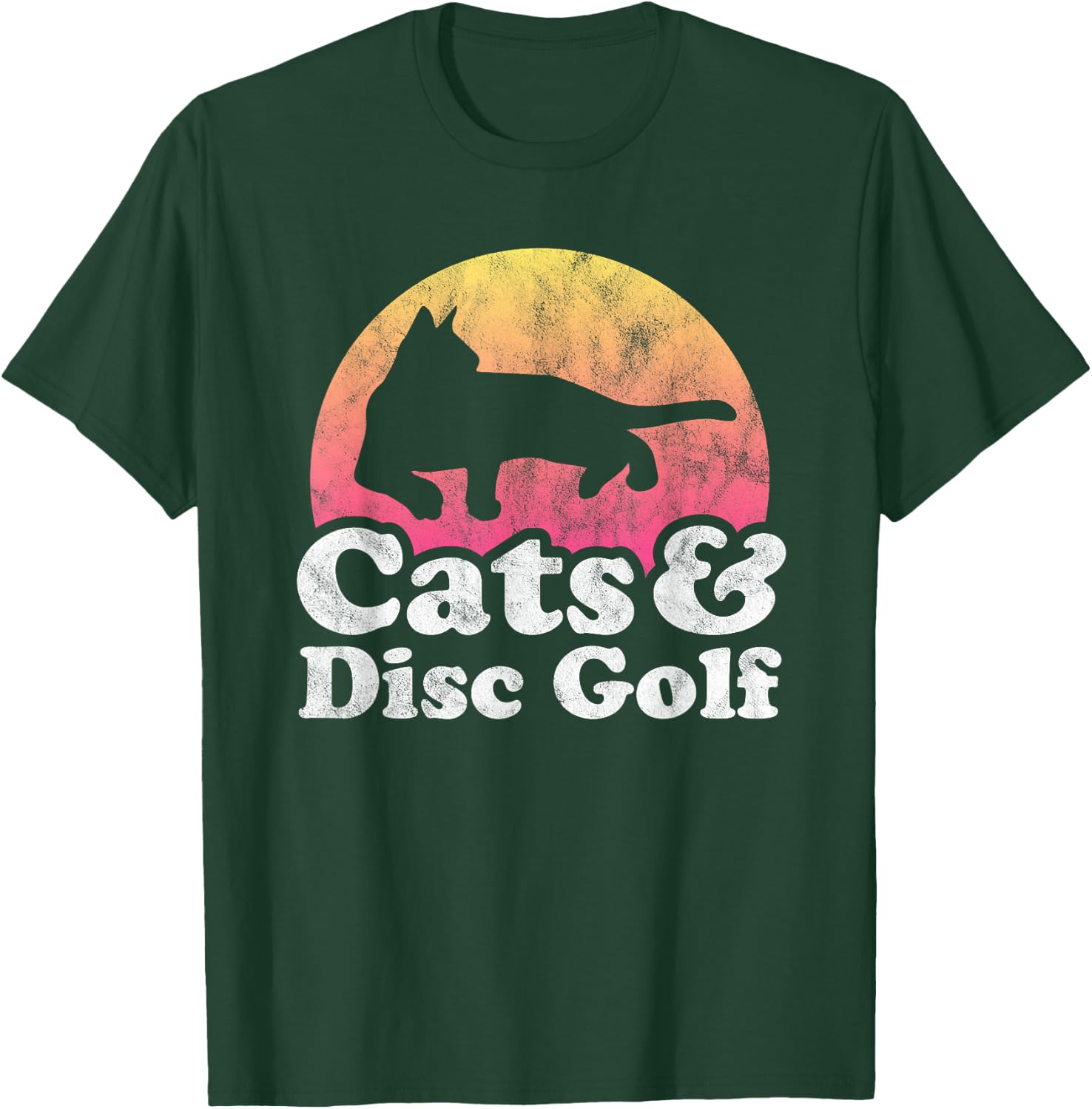 Cats and Disc Golf Men's or Women's Cat T-Shirt - T-Shirt | Forest