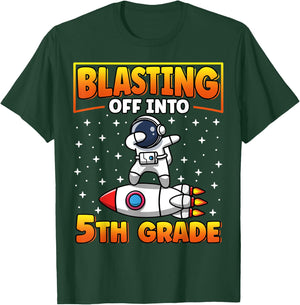 Blasting Off Into 5th Grade Back to School Dabbing Astronaut T-Shirt - T-Shirt | Forest