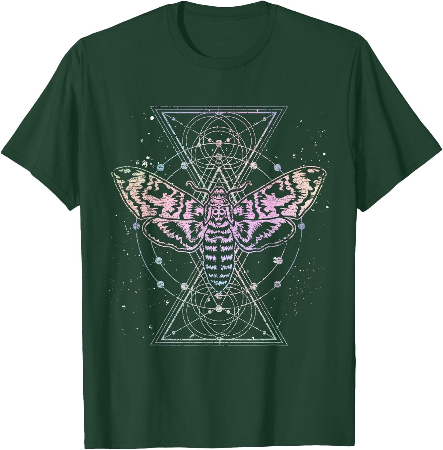 Moth Astrology Insect Kowai Sacred Geometry Pastel Goth T-Shirt - T-Shirt | Forest