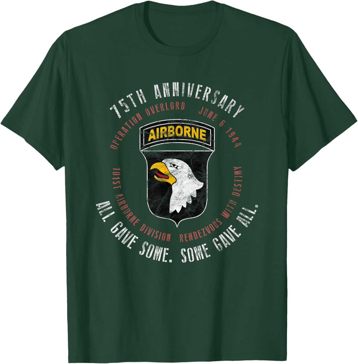 D-Day 75th Anniversary 101st Airborne Div. WWII Vintage T-Shirt - T-Shirt | Forest