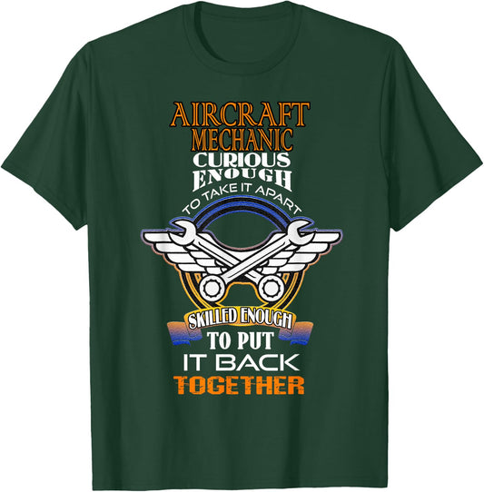 Aircraft Mechanic Gifts Maintenance Aviation Airplane Men T-Shirt - T-Shirt | Forest