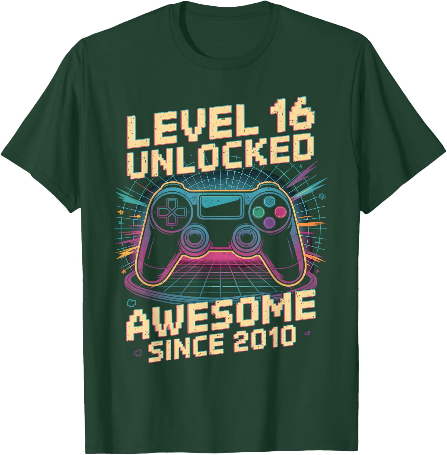 16 Year Old Boy Level 16 Gamer 2010 16th Birthday Party Gift T-Shirt - T-Shirt | Forest