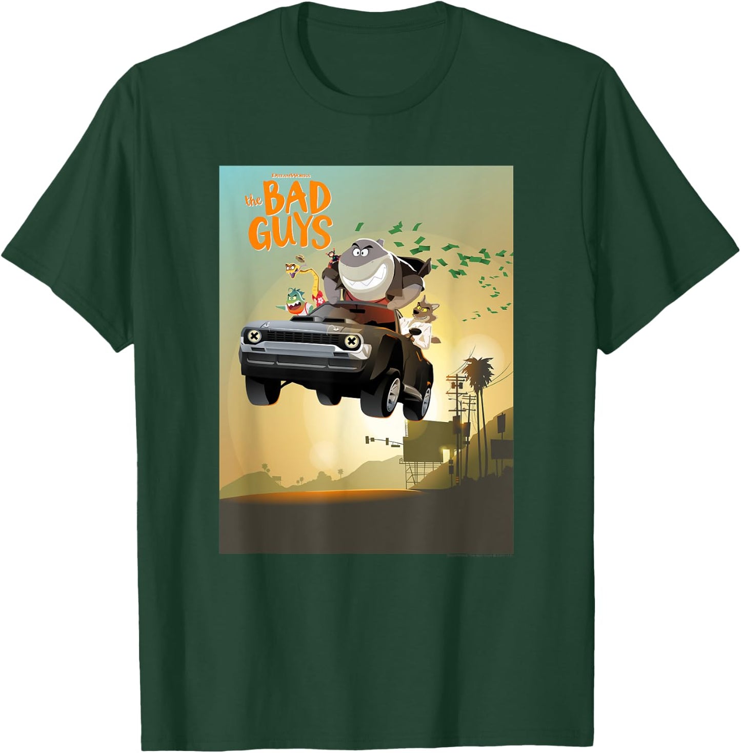 The Bad Guys Group Getaway Car Poster T-Shirt - T-Shirt | Forest