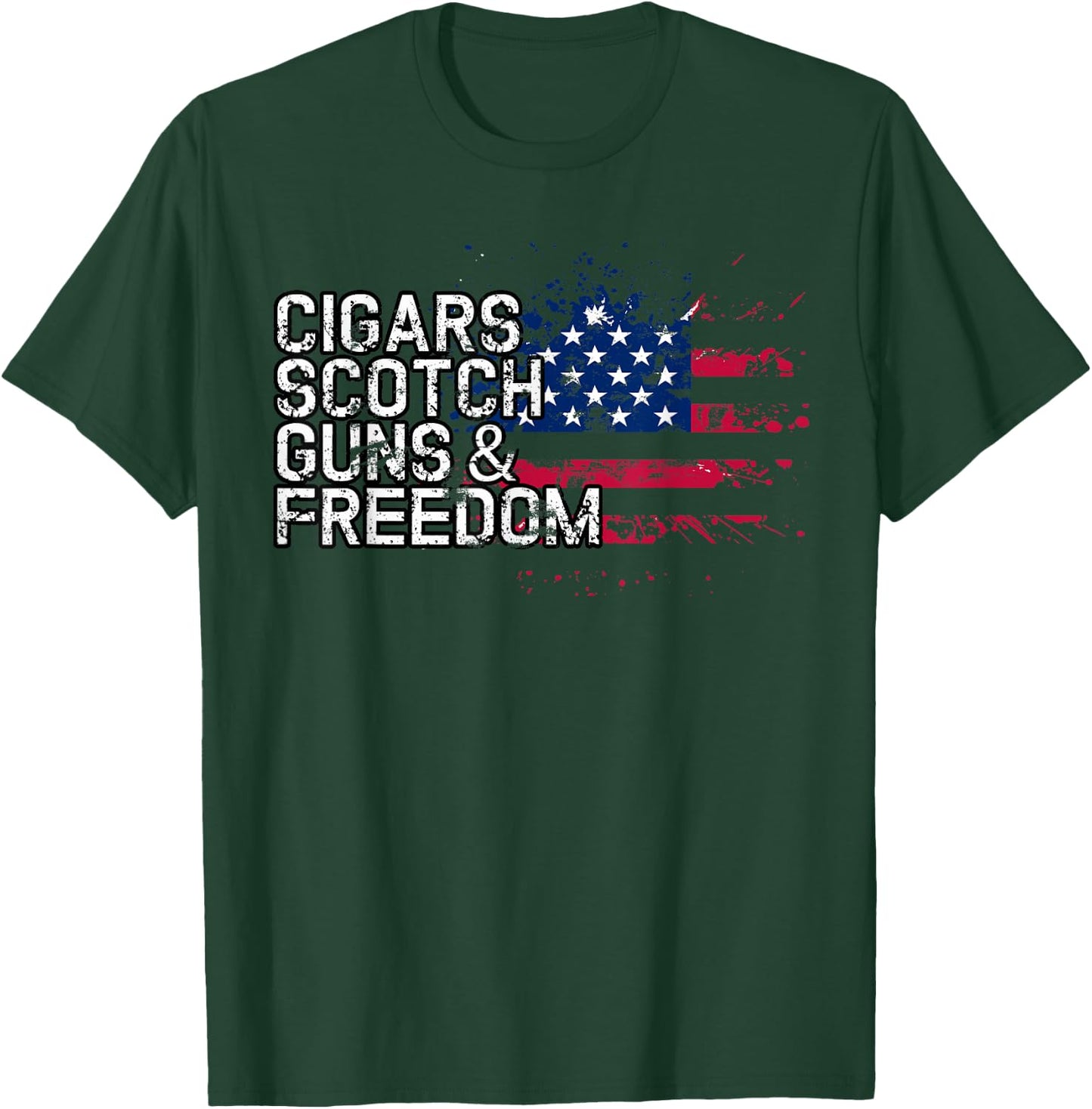 Cigars Scotch Guns & Freedom Scotchs Bar T-Shirt - T-Shirt | Forest