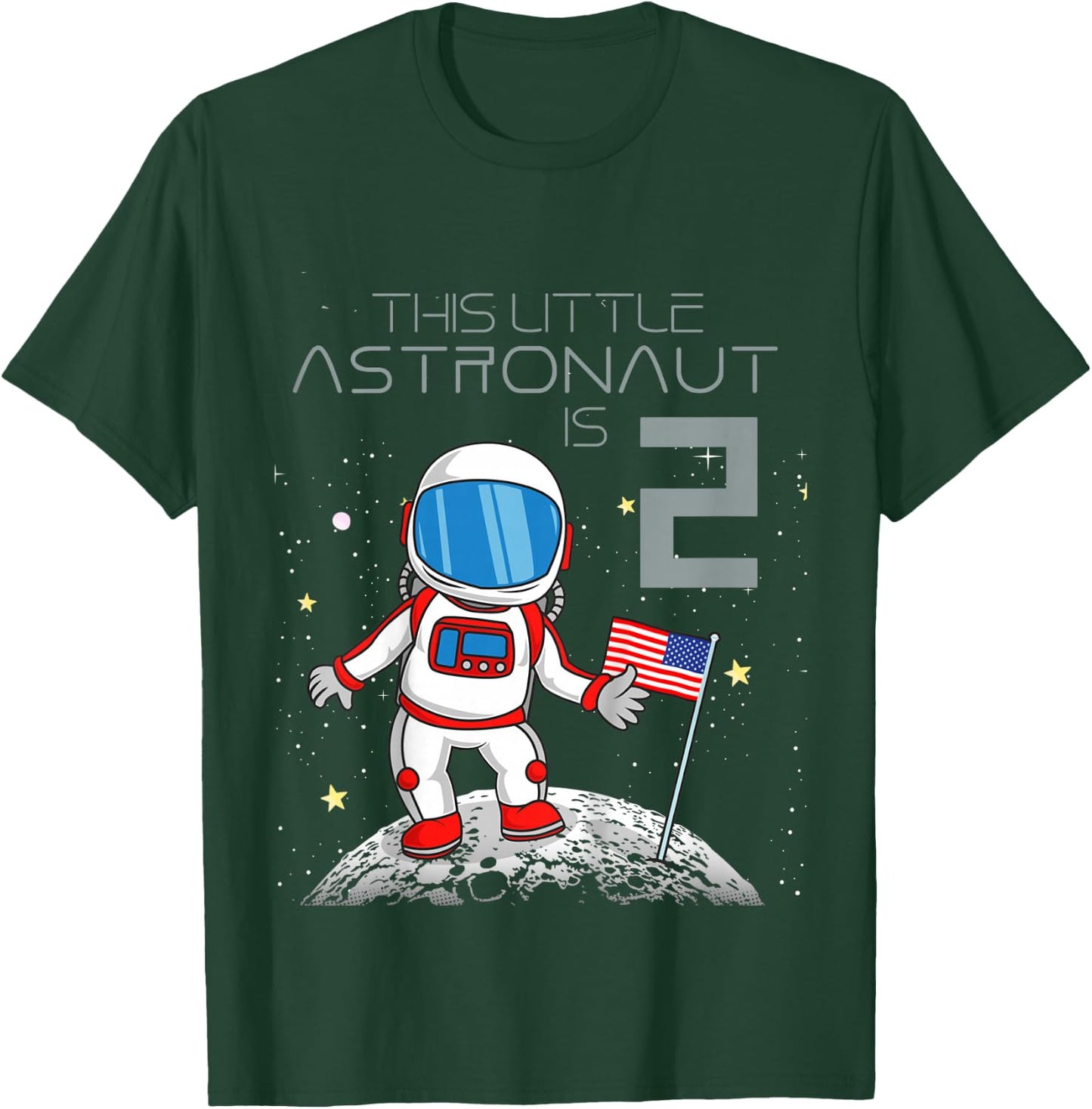 Kids 2nd Birthday Astronaut Shirt Boys Gift 2 Year Old Space Geek T-Shirt - T-Shirt | Forest