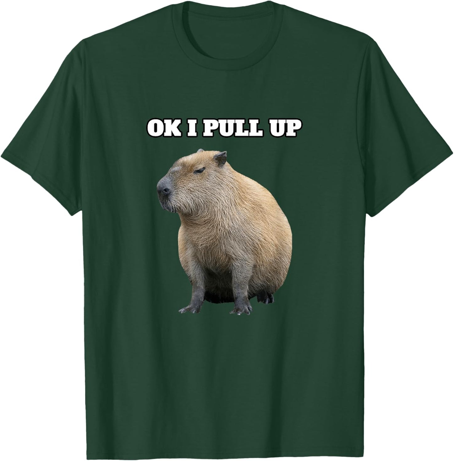 Ok I Pull Up" Capybara Black - Classic Fit, , Cap Sleeve T-Shirt - T-Shirt | Forest