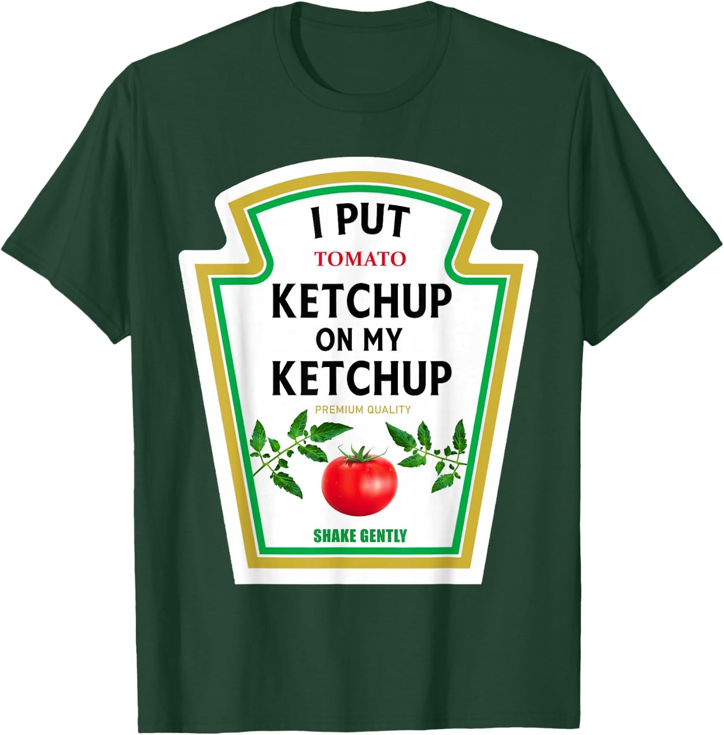 I Put Ketchup on My Ketchup 2024 Costume Mustard Condiments T-Shirt - T-Shirt | Forest