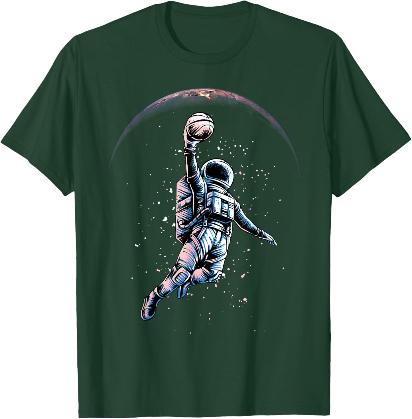 Astronaut Slam Dunk Space Basketball Lover Cool Universe T-Shirt - T-Shirt | Forest