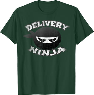 Food DELIVERY NINJA Pizza Mailman Truck Driver Multitasking T-Shirt - T-Shirt | Forest