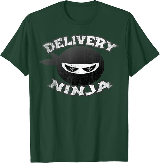 Food DELIVERY NINJA Pizza Mailman Truck Driver Multitasking T-Shirt - T-Shirt | Forest