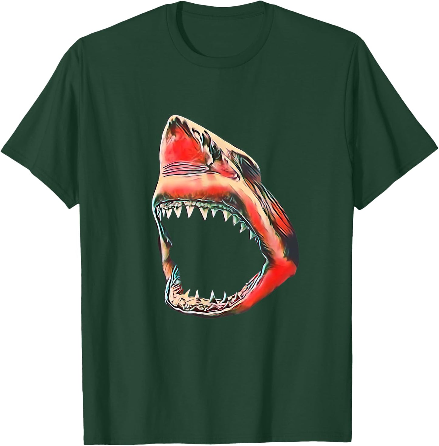 Great White Shark colorful Sharks Predator Shark T-Shirt - T-Shirt | Forest