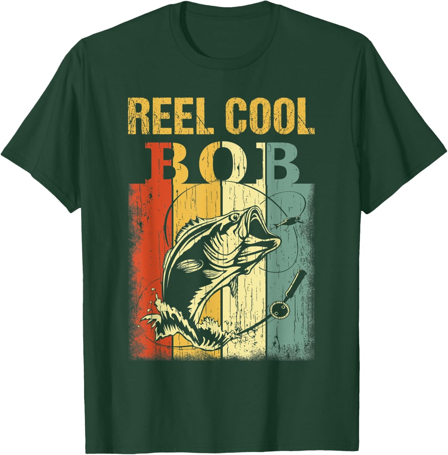 Reel Cool BOB Vintage Fishing Fathers Day T-Shirt - T-Shirt | Forest