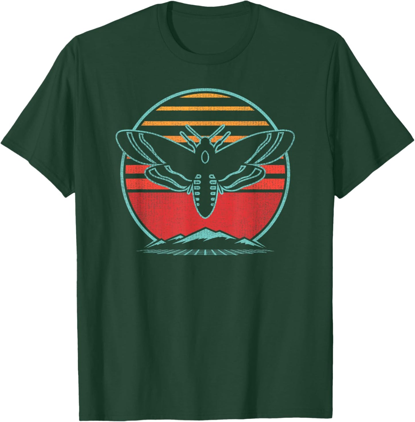 Moth Retro Vintage 80s Style Gift T-Shirt - T-Shirt | Forest