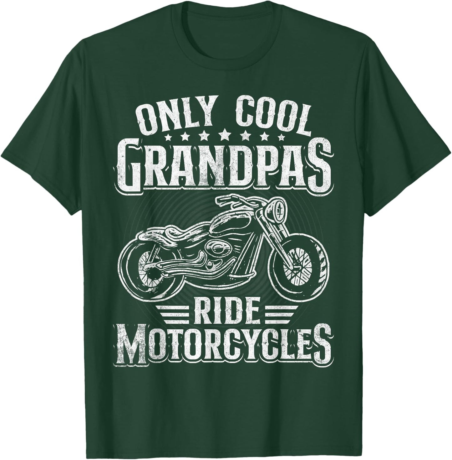 Only Cool Grandpa Ride Motorcycles Biker Motorcycle Grandpa T-Shirt - T-Shirt | Forest