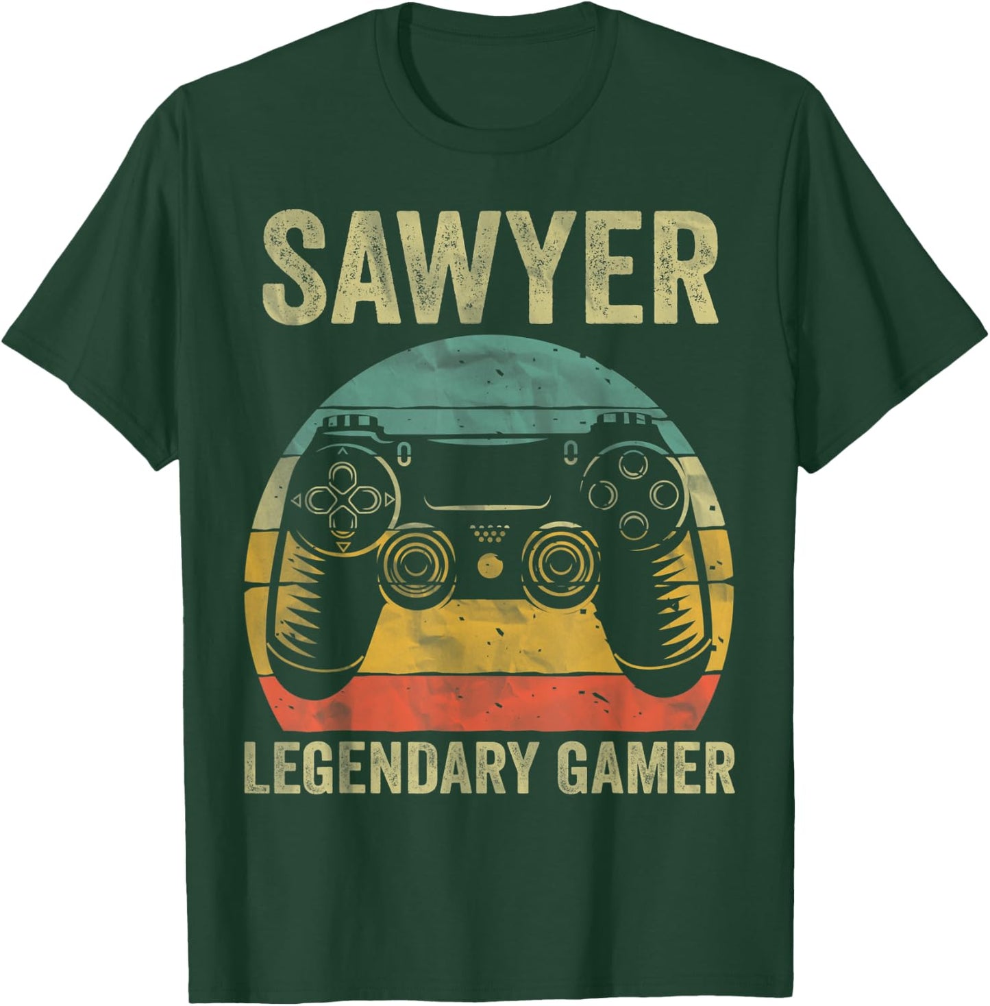 Personalized Legendary Gamer Shirt Sawyer Name Video Gamer T-Shirt - T-Shirt | Forest