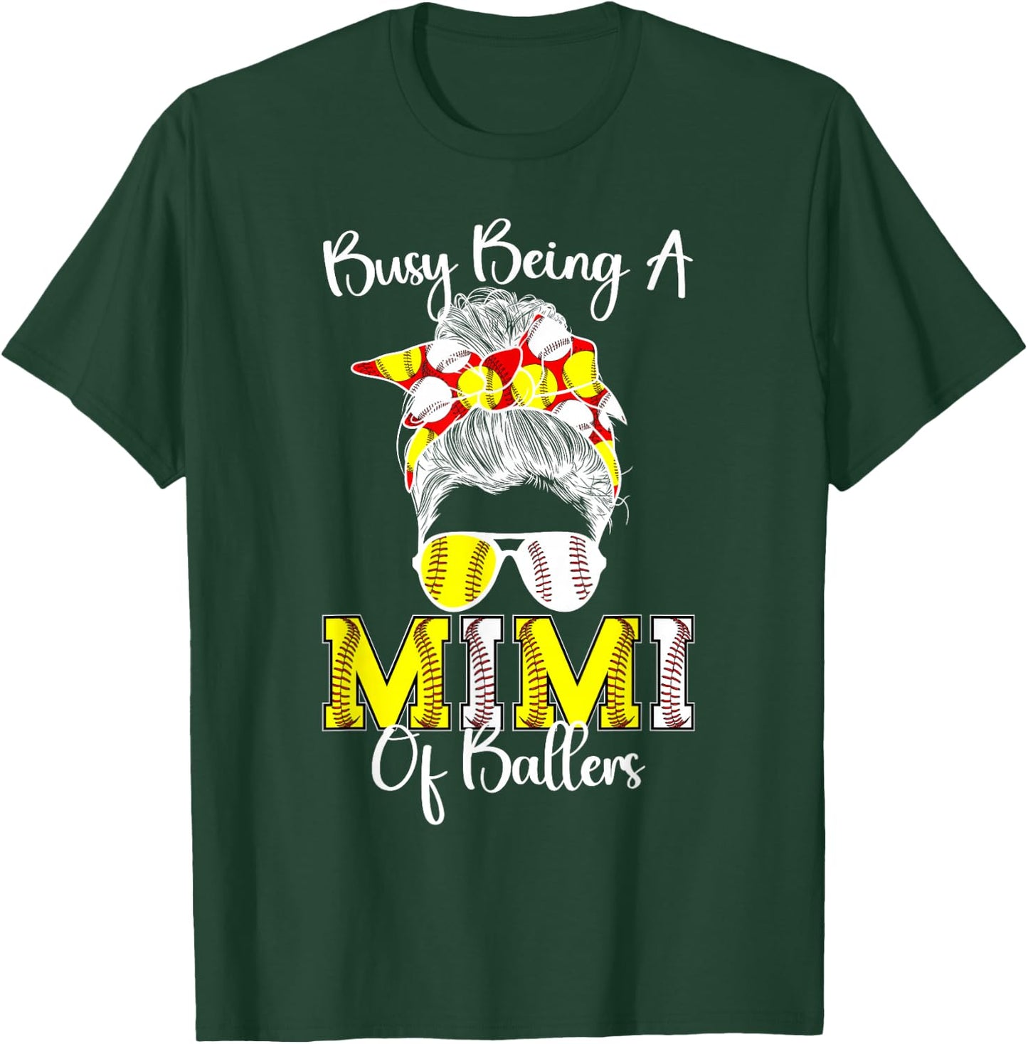 Softball Baseball Mimi Of Ballers Baseball Softball Mimi T-Shirt - T-Shirt | Forest