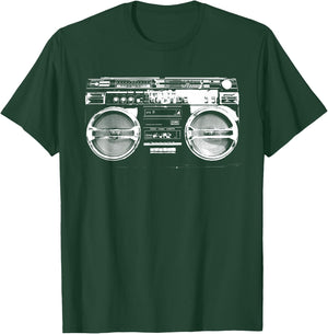 Retro Ghetto Blaster - Boom Box 80's 90's Hip Hip Rap T-Shirt - T-Shirt | Forest