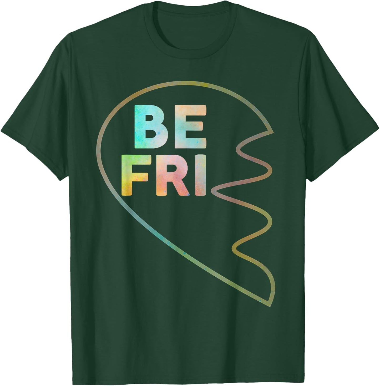 BFF 1 Heart in 2 Best Friends Matching 1st Part T-Shirt - T-Shirt | Forest
