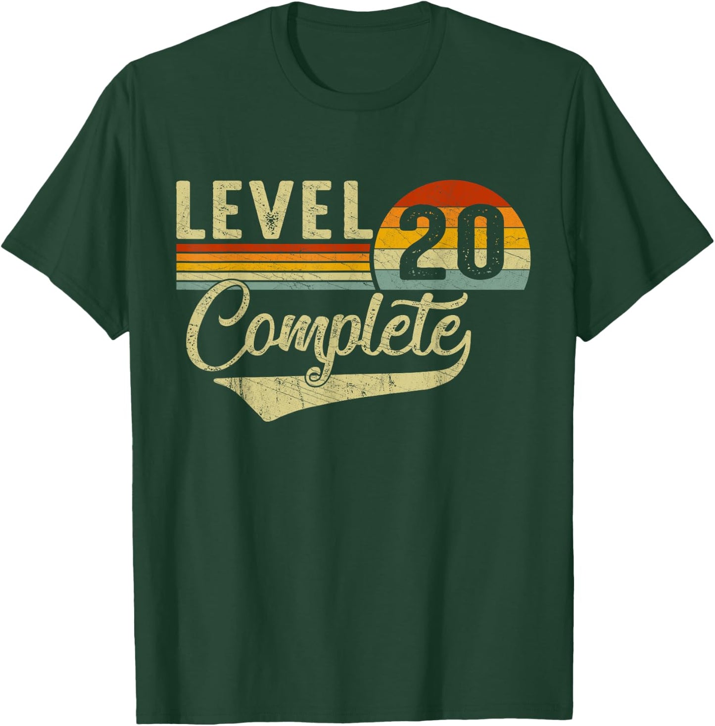 Level 20 Complete Retro Video Gamers Couple 20th Anniversary T-Shirt - T-Shirt | Forest